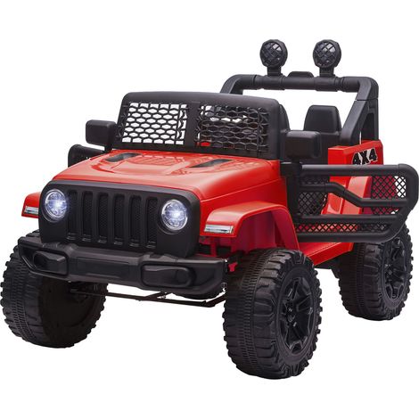 Kids Electric Ride On Car 12V Off Road Toy Parental Remote Control 2 Motors Horn Lights Suspension Wheels for 3-6 Years Old Red (1/5)