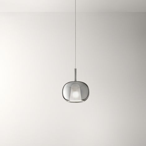 Vetro Borosilicato Contemporaneo Rain Fumè Specchiato D22,5 Senza Rosone