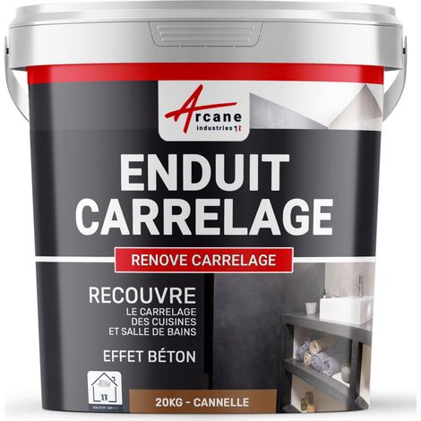 Enduit carrelage, salle de bain, cuisine, mural et sol, recouvre et rénove, faïence, masquage, renove carrelage - 20 kg (environ 13 m²) Cannelle - ARCANE INDUSTRIES