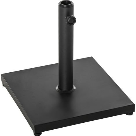 Outsunny Base per Ombrellone 13kg in Cemento Finitura Lucida Nero 40x40x43cm