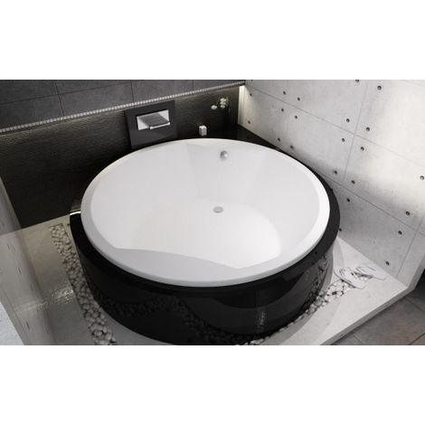 Baignoire ronde duo acrylique 180x180 cm – Capacité 440L – Hauteur 53 cm – Pieds réglables inclus – Pour balnéothérapie – Riho