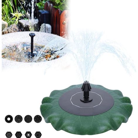 Solarbrunnen - Solarbrunnen - Solarwasserpumpe - Lotusblattdekoration mit Sprühdüsen - 1,4 W Solarpumpe - für den GartenSolarwasserpumpe - Lotusblattdekoration mit Sprühdüsen - 1,4 W Solarpumpe - für (1/4)