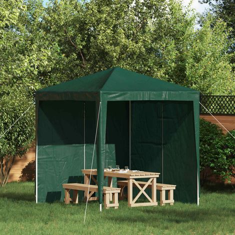 vidaXL Parete per tenda da festa 2 pcs Verde 200 x 195 cm PE e