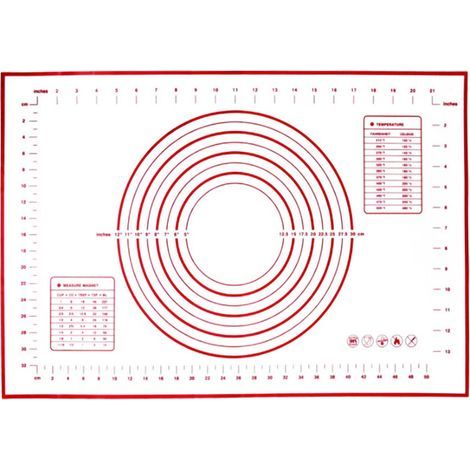 Tapis de Cuisson en Silicone Rouge 60x40 cm - Antiadhésif et Antidérapant pour Pâte à Pain et Pâtisserie (1/5)