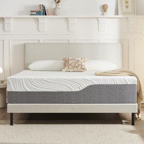 Mattress 140 x 190 cm, thickness 25 cm, medium firmness, breathable and comfortable, with balanced support - removable and washable bed cover with zip. (1/5)