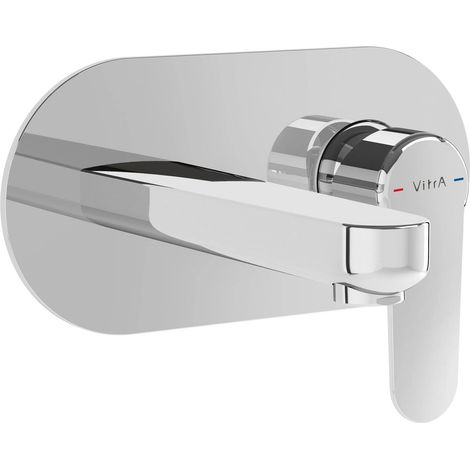 Vitra Root Basin Mixer Tap Wall Mounted - Chrome (1/4)