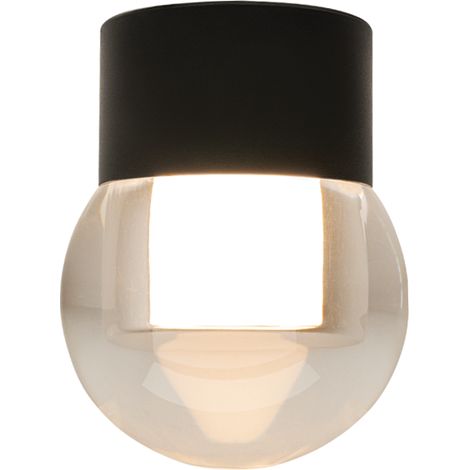 Plafonnier LED LED D100 6W Noir Sablé ZAMBELIS 25306 - Blanc chaud - 3000K