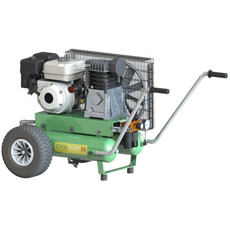 Motocompressore Enercomp 55 Hp 4,8 a benzina serbatoio bi-bombola 11+11 lt supporta fino a 2 abbacchiatori 4 forbici o 1 potatore a catena