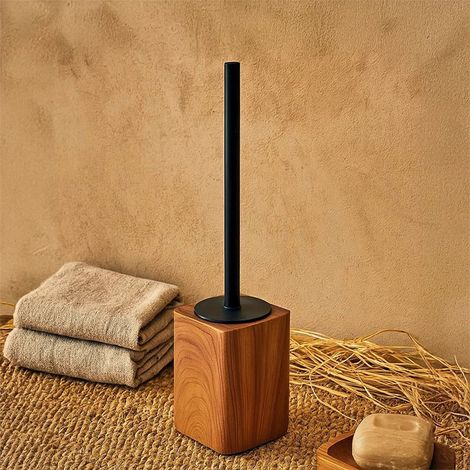 Exagonshop Portascopino in poliresina effetto legno Radici