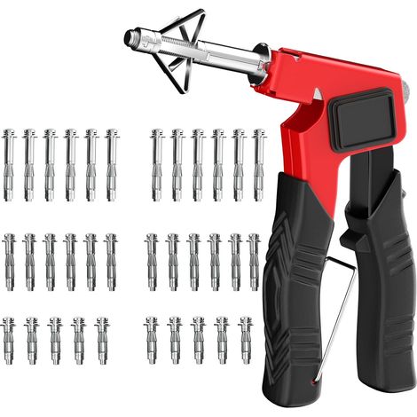 34-Piece Heavy-Duty Molly Bolts for Drywall - 3 Sizes (0.12"-1.28") Metal Hollow Wall Anchor and Screw Kit, Includes Setting Tool, Works on Drywall, Hollow Wall, and Plaster (1/5)
