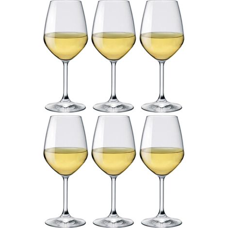 Set 6 Calici Vino Bianco Bormioli Rocco Divino Calice da Degustazione Eleganti in Vetro 44 cl Uso Casa professionale e Ristorazione