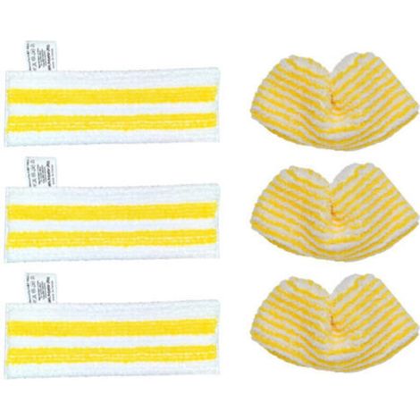 Mikrofasertuch-Set, passend für Kärcher EasyFix SC 1 bis SC 5, 3 Bodendüsen und 3 Handdüsen