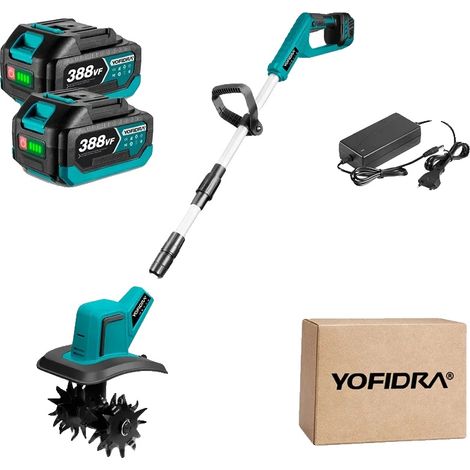 Motoculteur, Moteur Sans Balais, Poignée Réglable, Ensemble de batteries 2x388VF (1/2)