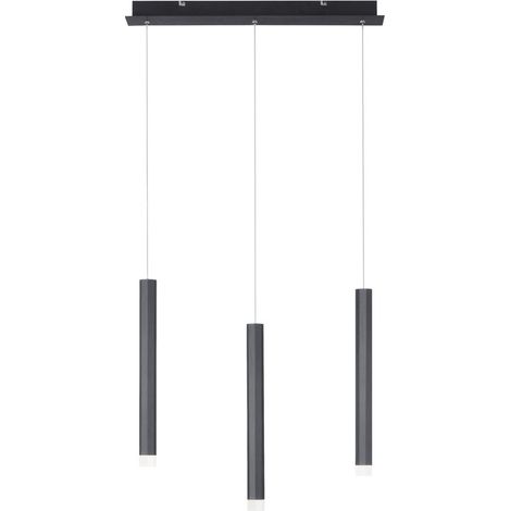 Lampada a sospensione a LED lampada a sospensione lampada da soffitto lampada da soggiorno lampada da sala da pranzo, metallo alluminio nero, 18 W 1000Lm bianco caldo 3000K, H 120 cm