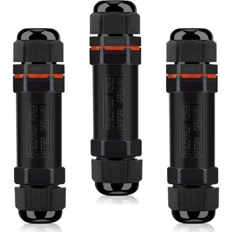Connecteurs de Câbles Étanches, Boite de Derivation Étanche Exterieur IP68, Raccord Electrique Étanche Lot de 3, Connecteur Electrique Etanche 3 Fils pour Câble Ø 6-12mm (1/5)