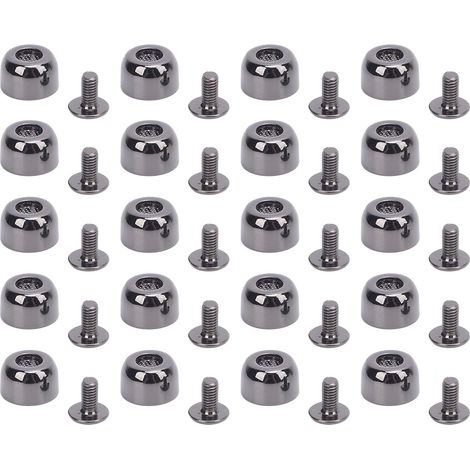 20er-Set Ledernieten 10x6 mm, konkav, mit Eimerkopf, Zinklegierung, 7 mm Kreuzniet-Set für Gürtel, Handtaschen, Schuhe, gunmetalfarben (1/5)