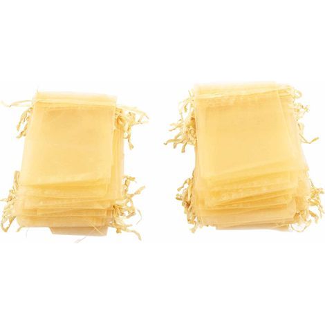 100 PCS Sachets Organza 10x15cm Transparents avec Cordon pour Bijoux, Cadeaux et Mariage, Sacs Mesh Portables (1/5)