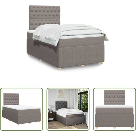vidaXL Taschenfederkern - Boxspringbett mit Matratze Taupe 120x200 cm Stoff (1/5)