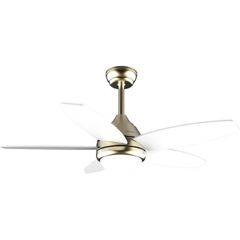 Ventilatore da soffitto da 53 W e 42" con luce LED da 15W, 3 tonalità selezionabili, telecomando, timer programmabile, 3 velocità e 5 pale.