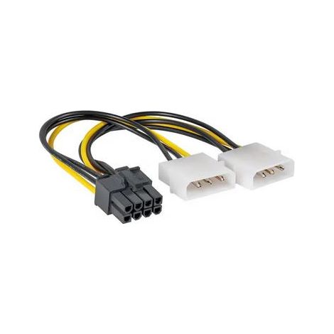Adaptateur 2x Molex / PCI-E 8 broches Akyga AK-CA-29 pour câble de carte graphique M/F 15 cm
