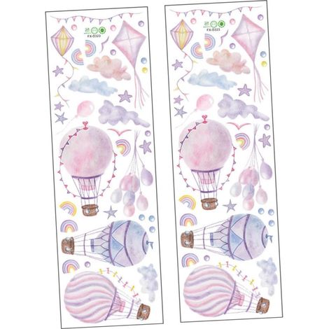 Stickers muraux autocollants en PVC motif montgolfière (1/5)
