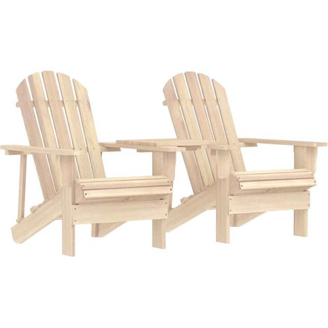 Adirondack-Gartenstühle mit Tisch Massivholz Tanne vidaXL (1/5)