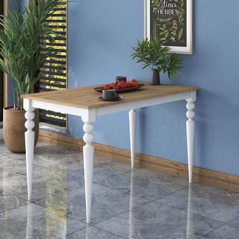 Fester Tisch Cingoli, 6 Plätze, rechteckig, Traglast 120 kg, 120x70x74h cm, weiß (1/5)