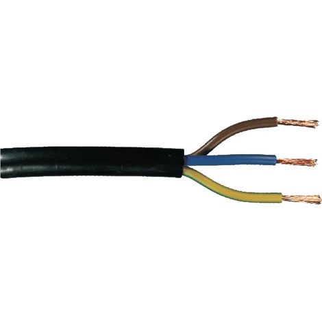 Gummileitung H05RR-F 3 x 1,0 - 5 Meter, schwarz Kabel & Leitungen
