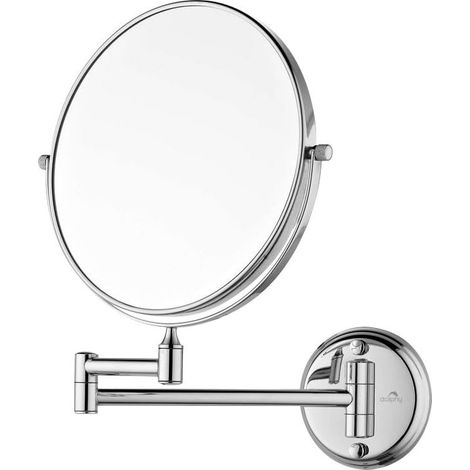 Miroirs de maquillage, Mural 8 Pouces, Double Face Rotatif 360°, Grossissement x3, Anti-humidité, Parfait Adapté aux Salles de Bains, (1/5)
