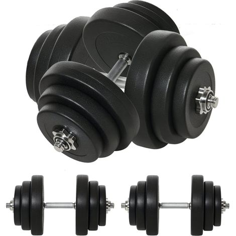 Manubri regolabili 40 kg, 2 manici in metallo, 12 dischi, neri HAVRYA (1/5)