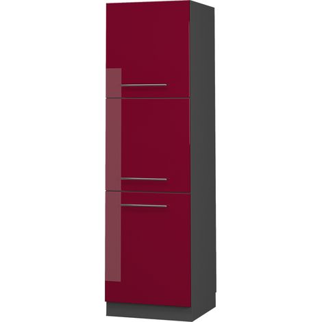 Armario para horno empotrado Fame-Line, Rojo Burdeos alto brillo, 60 cm, Vicco