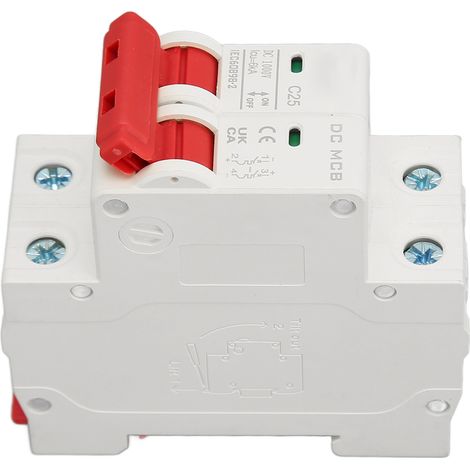 Disjoncteur miniature DC 2P 1000V 6000A coupure, protection solaire photovoltaïque, interrupteur automatique pour panneaux, boîte DC, sécurité système. (1/5)