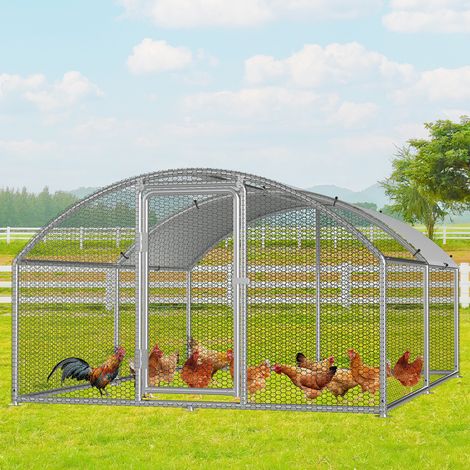 Wolketon Recinto 3×4×2 m con tetto ad arco – Pollaio in metallo accessibile, superficie di 12 m², porta con serratura, recinto per polli e piccoli animali