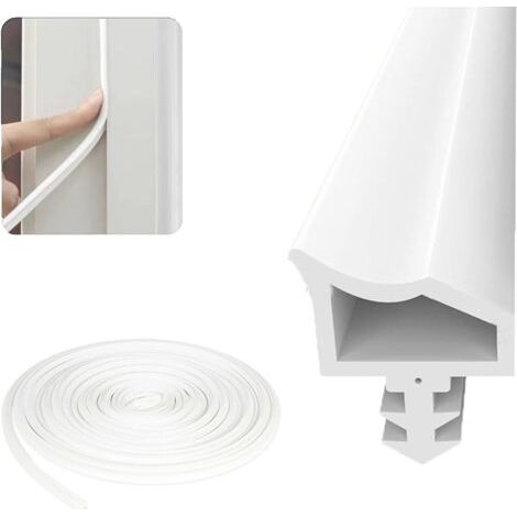 Joint de cadre de porte 10M pour l'isolation acoustique, joint de porte cadre en bois blanc, coupe-bise et joints de porte, pour la résistance à l'humidité, l'isolation acoustique et la prévention des (1/5)