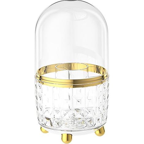 Porte-stylo de bureau transparent,porte-stylo rotatif,fournitures bureau écologiques,élégant porte-stylo rotatif,Avec couvercle
