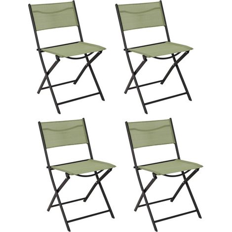 Lot de 4 Chaises Pliables "Jardin" 79cm Vert (1/5)