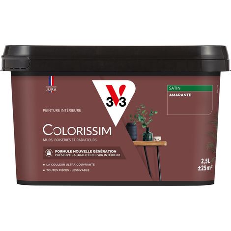 Peinture murale intérieure Colorissim® V33 Amarante Satin 2,5L