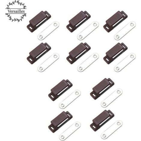 Loqueteau magnétique puissant – force de maintien 4kg – lot de 10 - brun – aimant porte – loqueteau aimant – aimant placard – aimant porte de placard, Versailles (1/4)