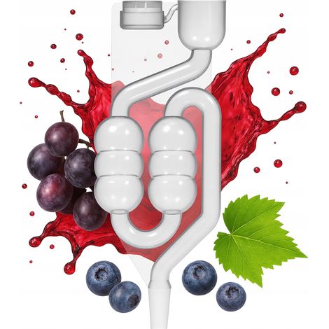 TUBO DE FERMENTACIÓN DE PLÁSTICO DE 6 CÁMARAS PARA MEZCLAS DE VINO, ALCOHOL Y SIDRA (1/4)