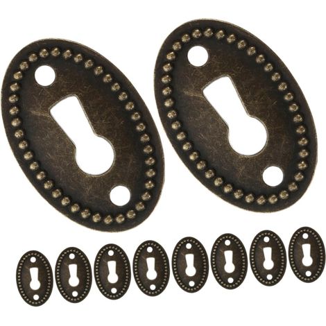 Lot de 12 plaques serrure ovales en alliage zinc, boutons (1/5)