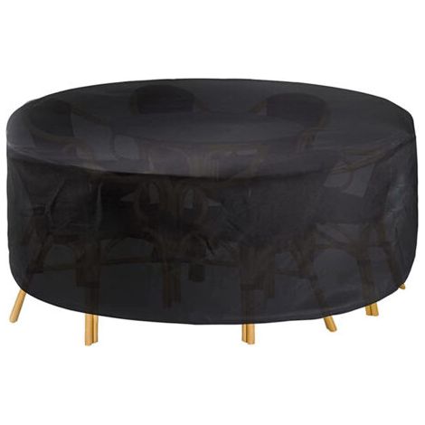 Housse Salon de Jardin Rond, 210D Oxford Bâche Salon de Jardin Imperméable, Housses de Protection Table Ronde, Meubles de Jardin Exterieur (163x84cm) (1/5)