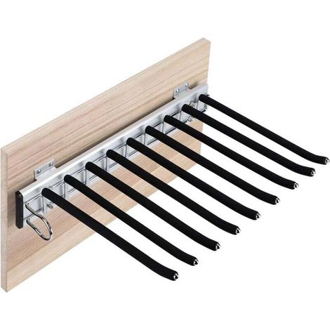 Porte-Pantalons en Acier Inoxydable Porte-Pantalons Extensible pour Penderie Cintre à Pantalons avec Flocage Antidérapant Extraire Le Porte-Pantalons 9 Positions Gauche Rangement Encombrant-gauche