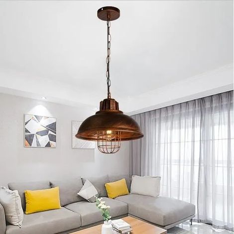 Retro Suspension Luminaire Vintage Salon Bronze E27 Lustre Plafonnier Industrielle Style Edison pour Salon Chambre (1/4)