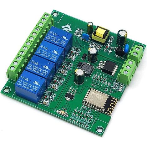 Adatto per modulo ripetitore WiFi wireless a quattro canali ESP8266, scheda di sviluppo ESP-12F, alimentazione AC90-250V/DC7-30V/5V, controllo remoto tramite app E-WeLink.