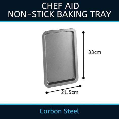 Plaque de cuisson antiadhésive en acier au carbone avec revêtement antiadhésif durable, compatible réfrigérateur et congélateur, idéale pour les pâtisseries et les rôtis. Plaque de cuisson robuste et (1/3)