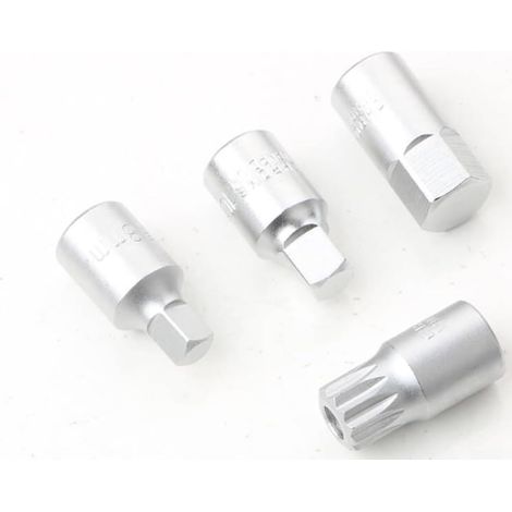 Llave de tubo para drenaje de cárter de aceite, llave para tornillos de reparación de automóviles, herramienta de taller de metal plateado (1/5)