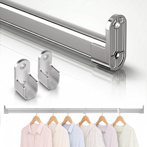 Tringle à vêtements ovale pour penderie, 43-101 cm réglable (1/5)