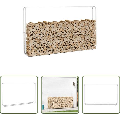 Support bois - Portant de bois de chauffage 250x25x150 cm acier galvanisé (1/5)