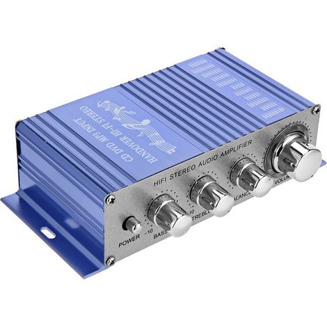 HY2002 Mini-Verstärker für Autos, Computer, MP3-Player und Motorräder – 12-V-Mini-Verstärker – HY-2002 Blau (1/4)