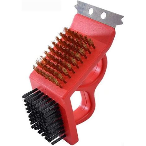 Triangle Metal BBQ Cleaning Brush, 3 Prong Stainless Steel Barbecue Bristle Cleaner for Easy and Effective Cleaning (1/5)